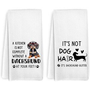 Dachshund kitchen towels set of 2
